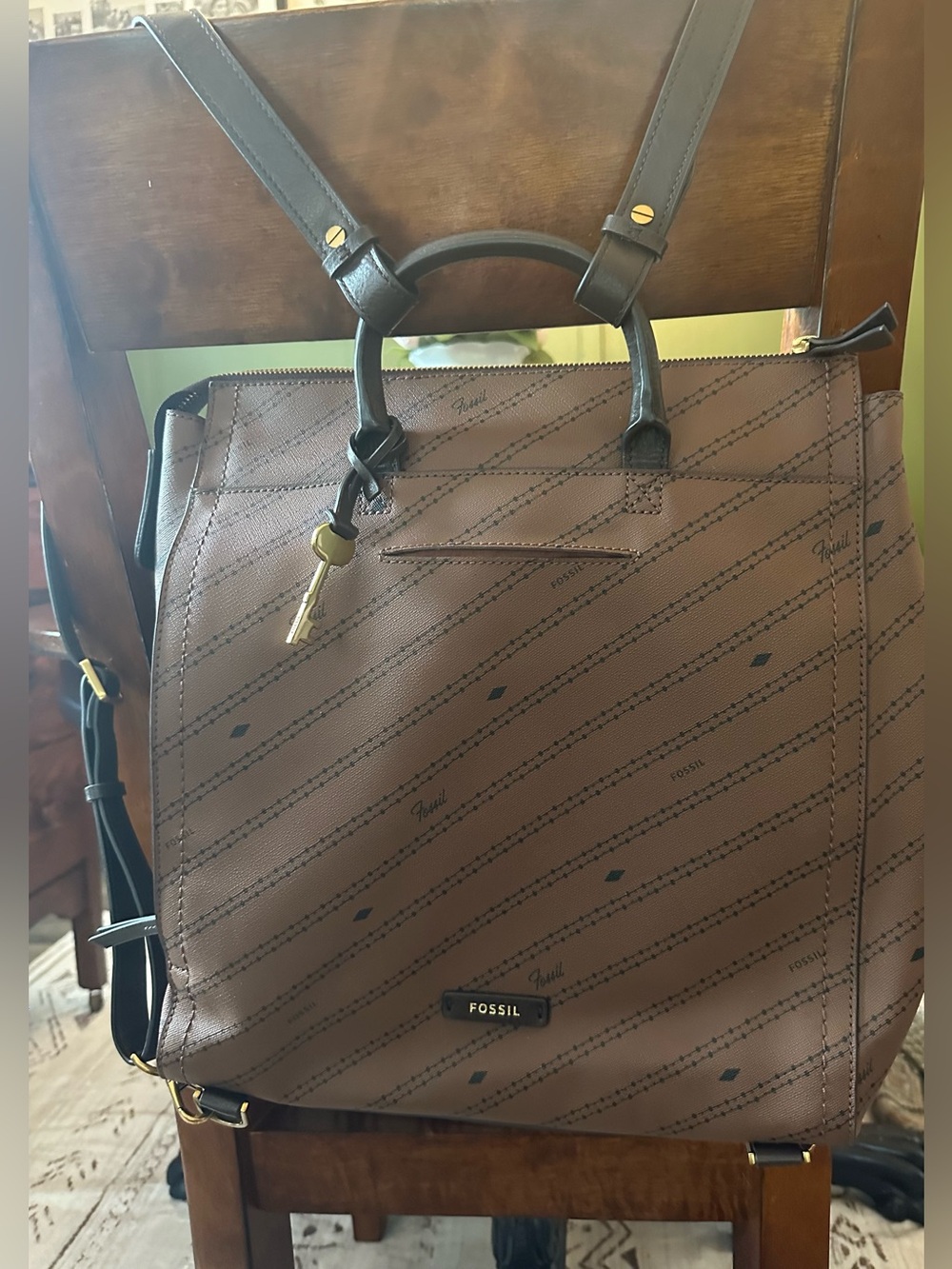 Fossil Parker Convertible Backpack Purse Adjustable Strap